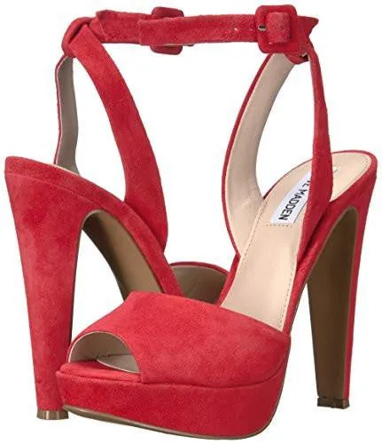 Steve Madden Amber Dress Sandal Red Suede 85 M Us