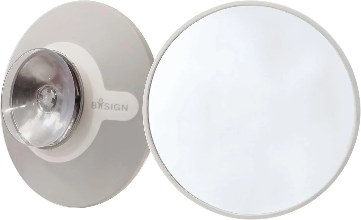 Suction Cup Mounted Detachable Mirror 5x Magnification White