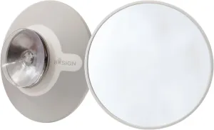Suction Cup Mounted Detachable Mirror 5x Magnification White