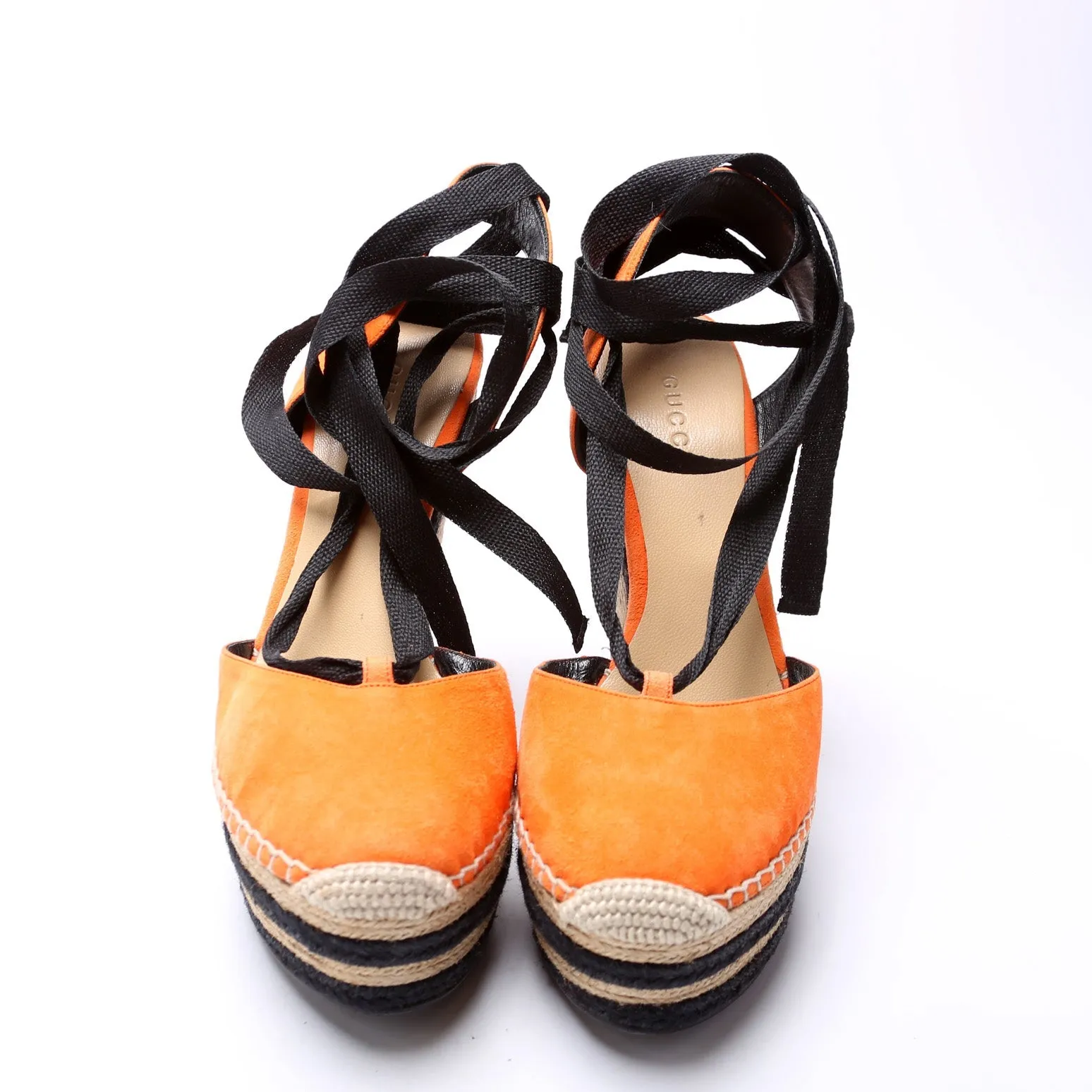 Suede Espadrille Wedges Size 38