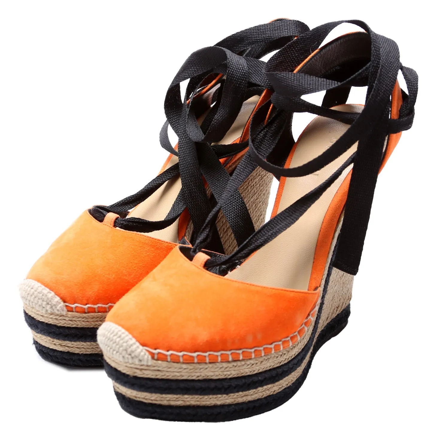 Suede Espadrille Wedges Size 38