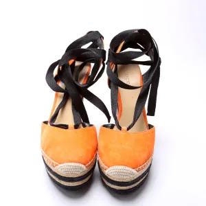 Suede Espadrille Wedges Size 38