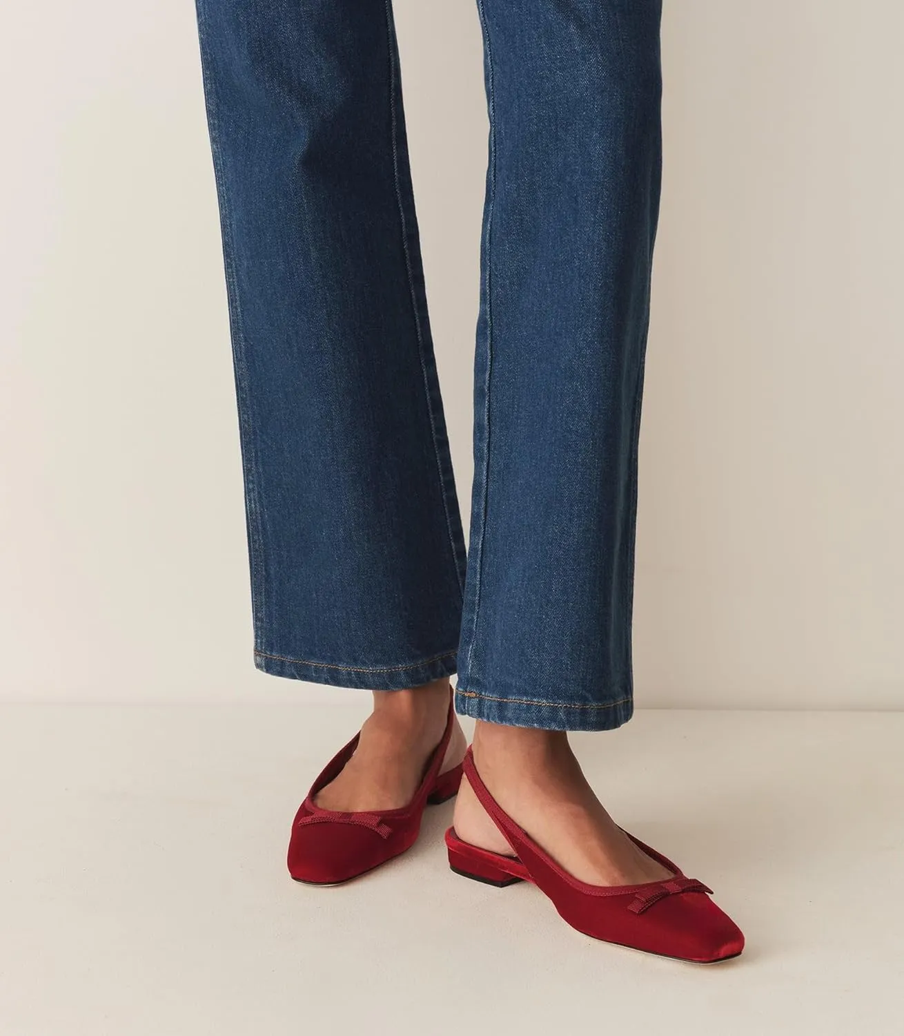 Suede Sling Back Flat Shoes for Women Closed Square Toe Low Heel Pump Heels