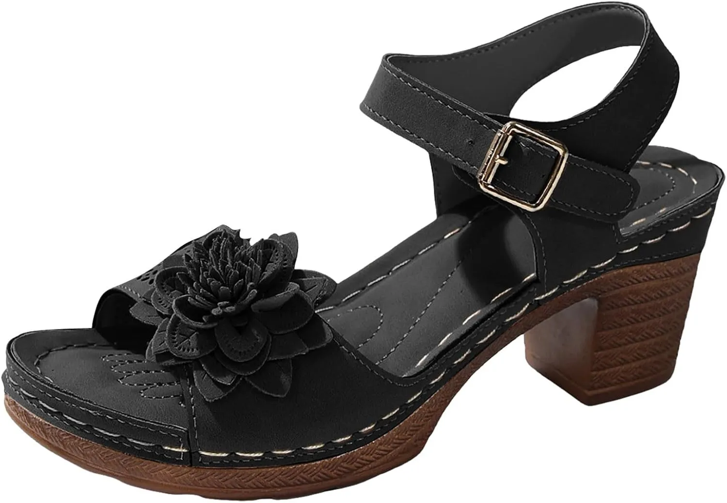 Summer Wedge Sandals For Women Dressy,Arch Support Comfortable Beach Walking Ankle Strap Open Toe Platform Sandals Casual Slip on Outdoor Shoes ﻿For Women Dressy