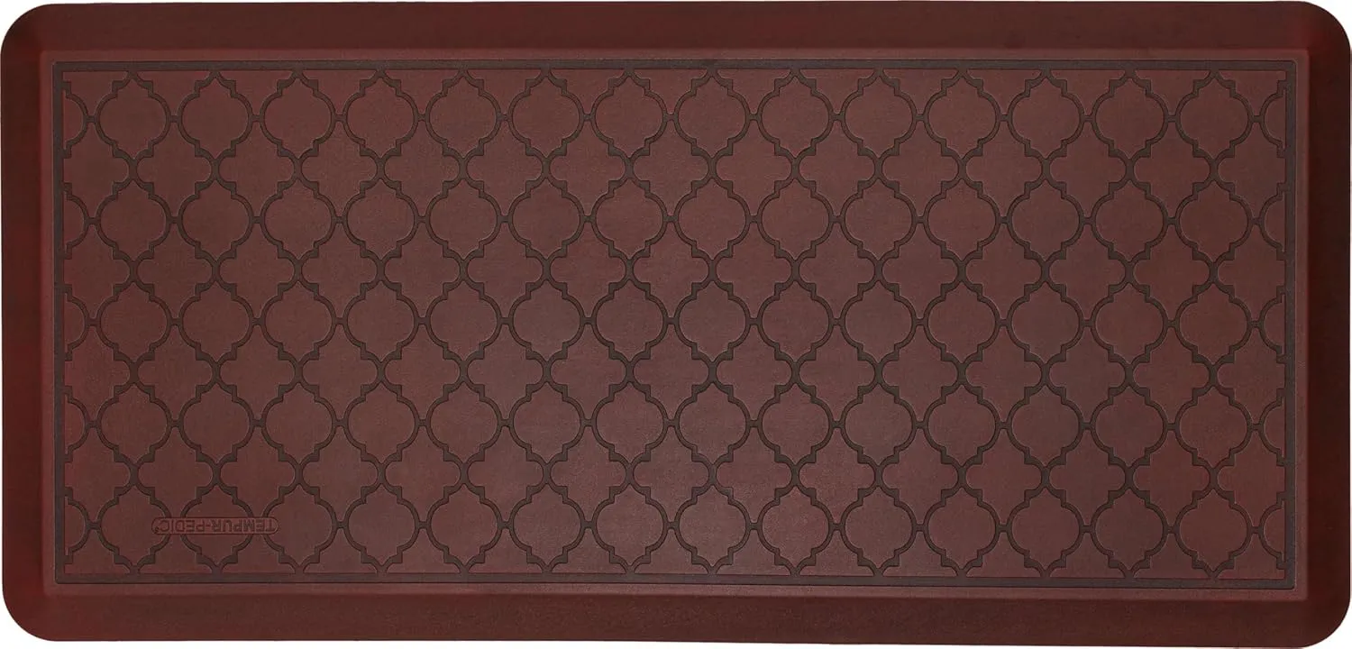 Tempur-Pedic Ultra Comfort Anti-Fatigue Lattice Merlot 1' 8" x 3' 6" Kitchen Floor Mat Cushioned Ergonomic Standing Desk Mat Waterproof Non-Skid Foam