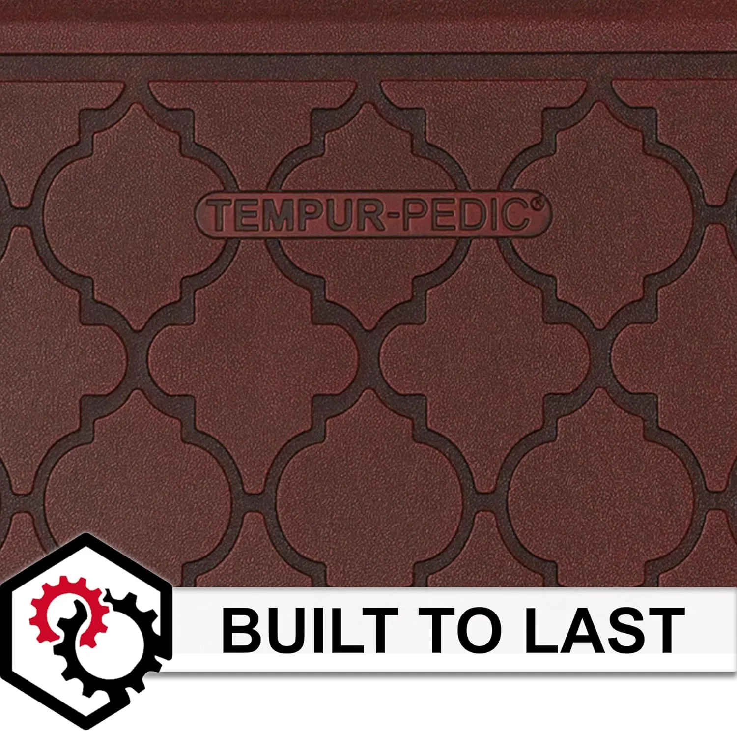 Tempur-Pedic Ultra Comfort Anti-Fatigue Lattice Merlot 1' 8" x 3' 6" Kitchen Floor Mat Cushioned Ergonomic Standing Desk Mat Waterproof Non-Skid Foam