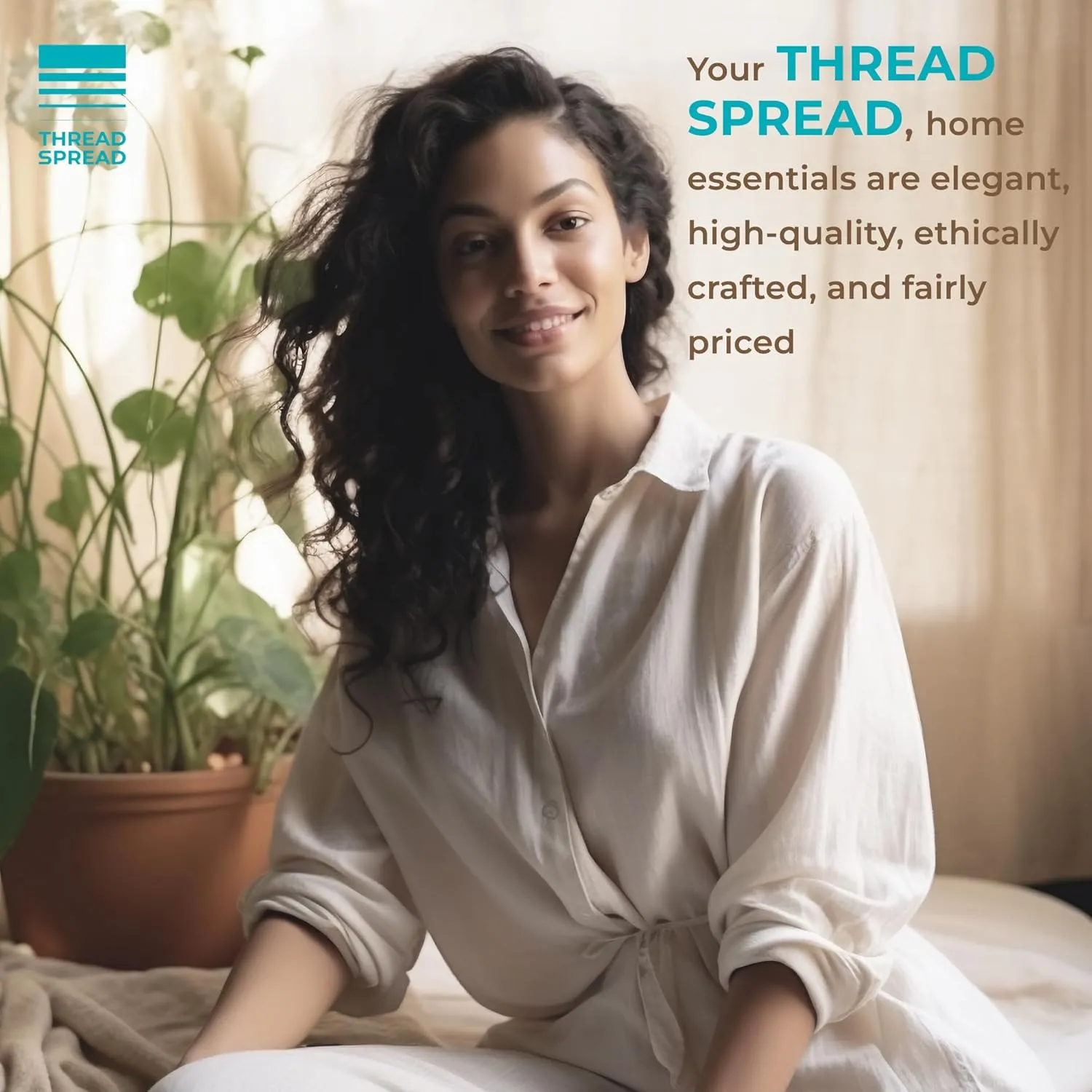 THREAD SPREAD 100% Egyptian Cotton Sheets - Queen Size, 800 High Thread Count, 4 PC Luxury Hotel Sheets, 16" Deep Pocket Sateen Weave Soft Cooling Bedding Sets - Ivory