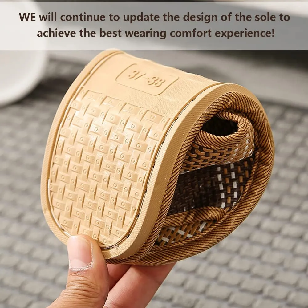 thuizen Men's Tatami Straw Rattan Grass Sandal Slipper