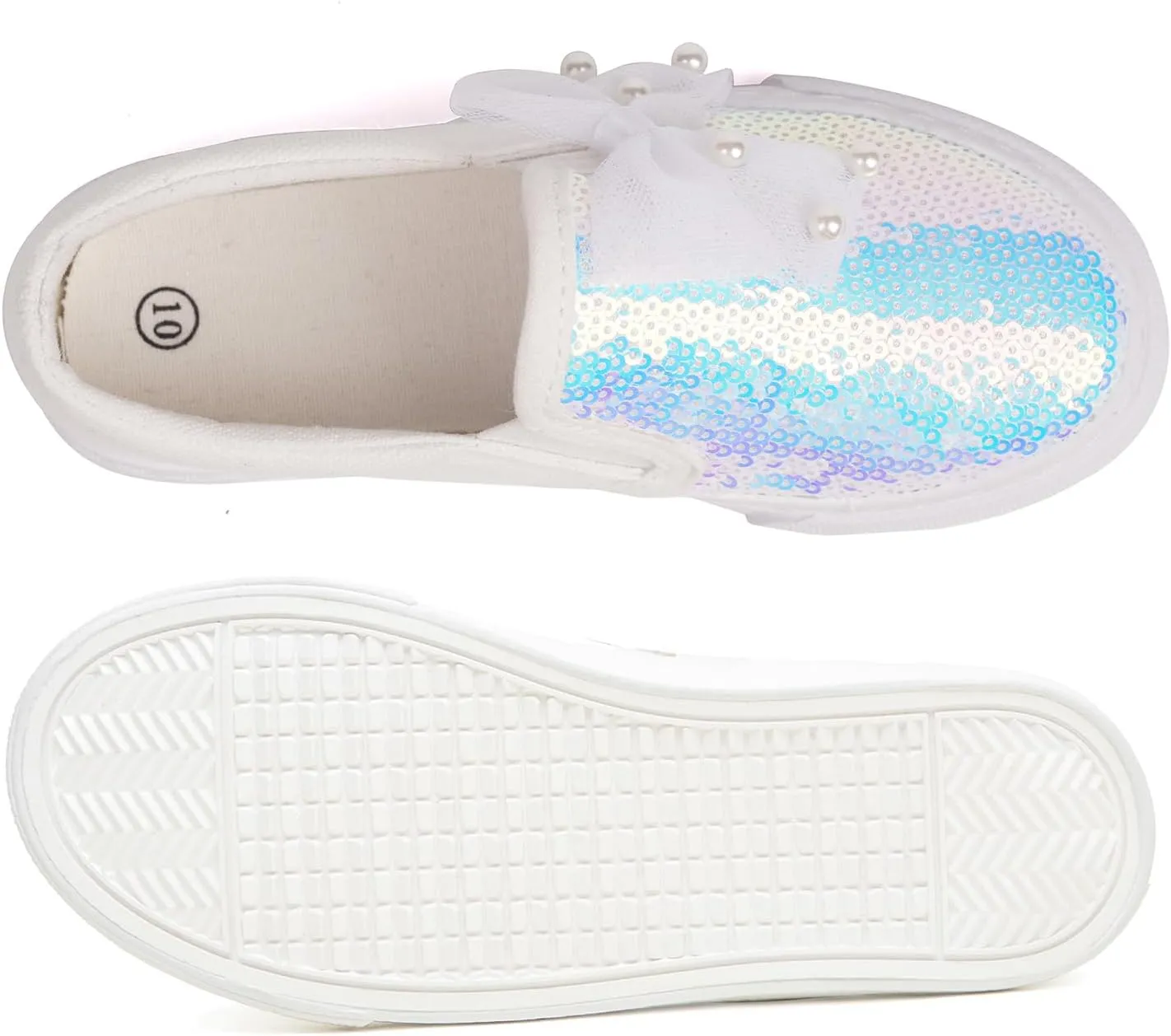 Toandon Toddler Kids Girls Sparkle Slip On Walking Shoes Age 2-10