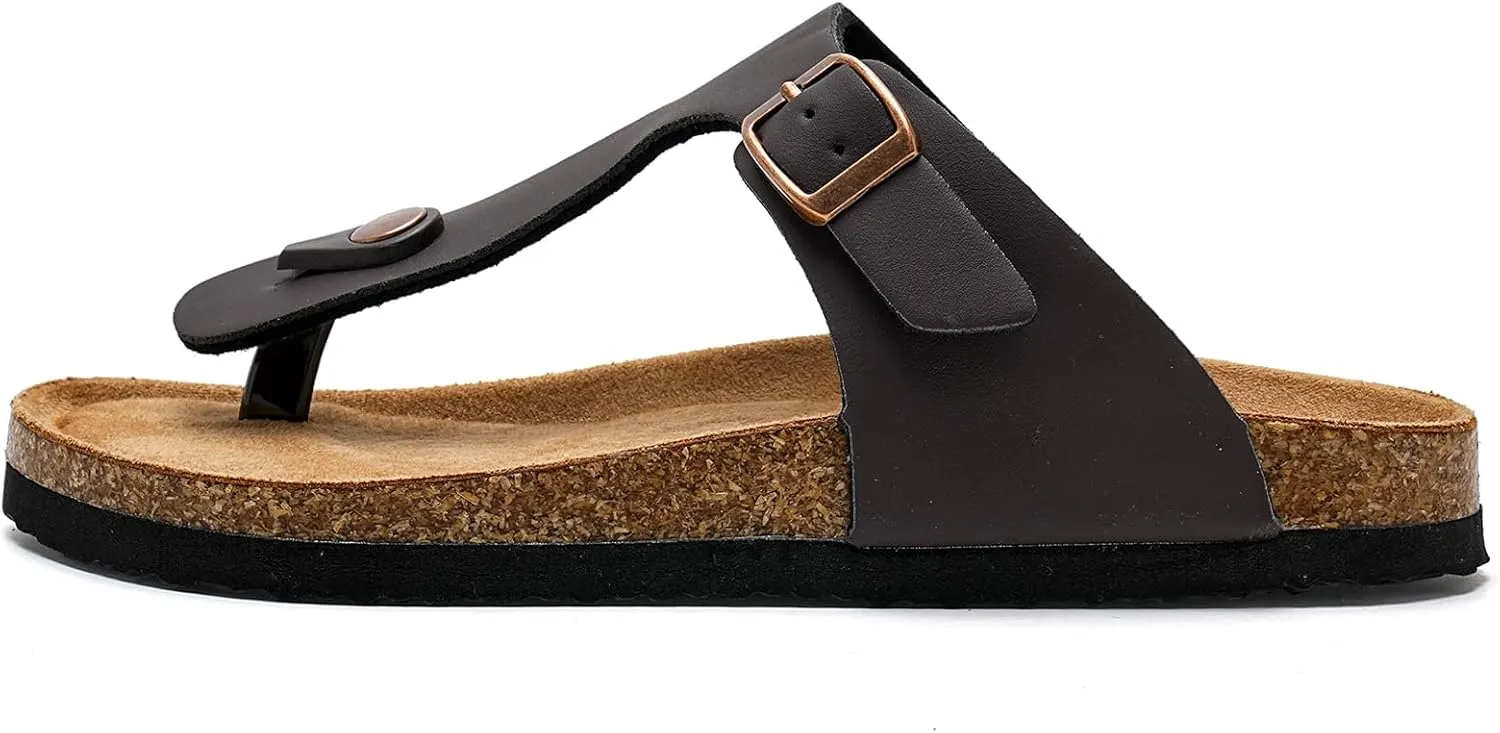 Torotto Boys Girls Glitter Slide Sandals Kids Flip Flops Cork Slipper with Adjustable Straps (Toddler/Little Kid/Big Kid)