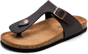 Torotto Boys Girls Glitter Slide Sandals Kids Flip Flops Cork Slipper with Adjustable Straps (Toddler/Little Kid/Big Kid)