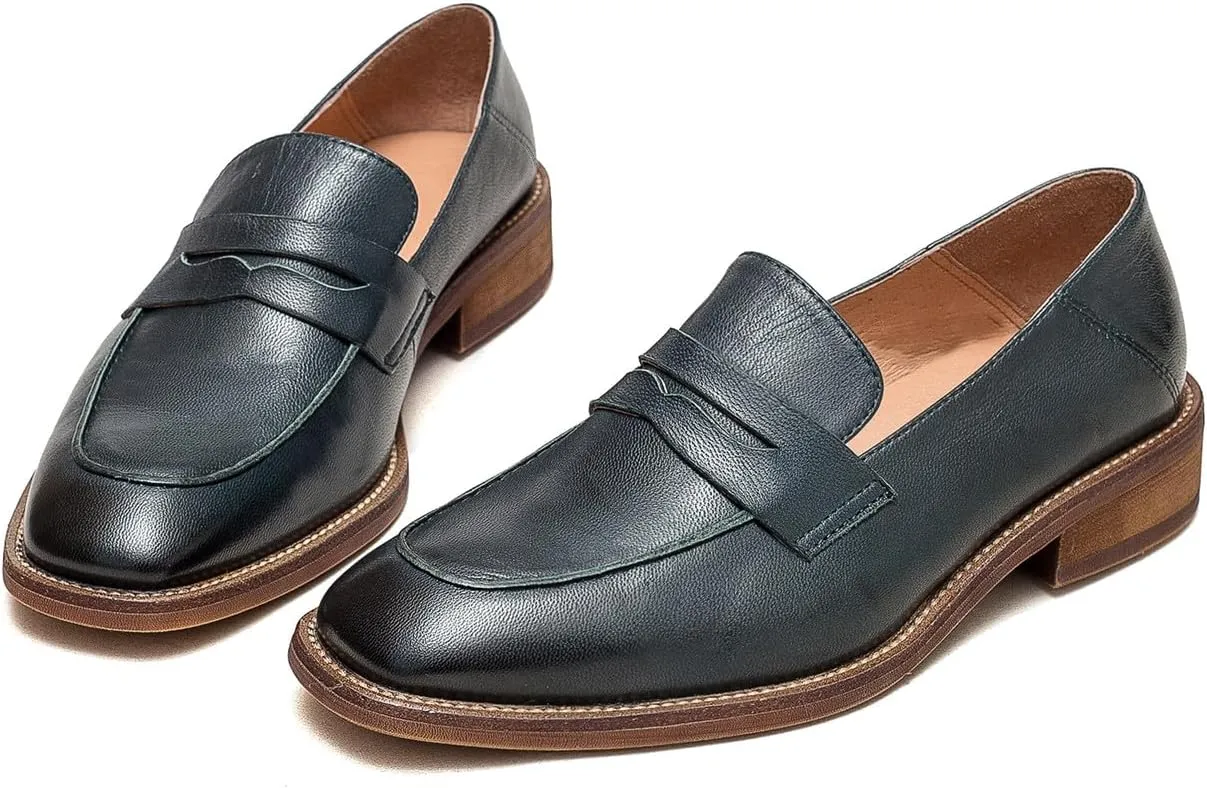 U-lite Women’s Sheepskin Leather Slip-On Loafers - Soft, Comfortable, and Lightweight Shoes with Collapsible Heel