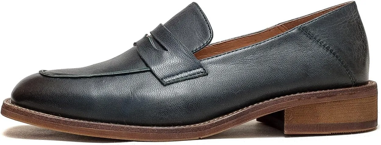 U-lite Women’s Sheepskin Leather Slip-On Loafers - Soft, Comfortable, and Lightweight Shoes with Collapsible Heel