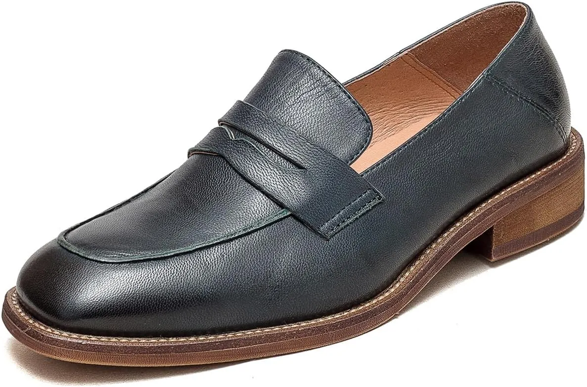 U-lite Women’s Sheepskin Leather Slip-On Loafers - Soft, Comfortable, and Lightweight Shoes with Collapsible Heel