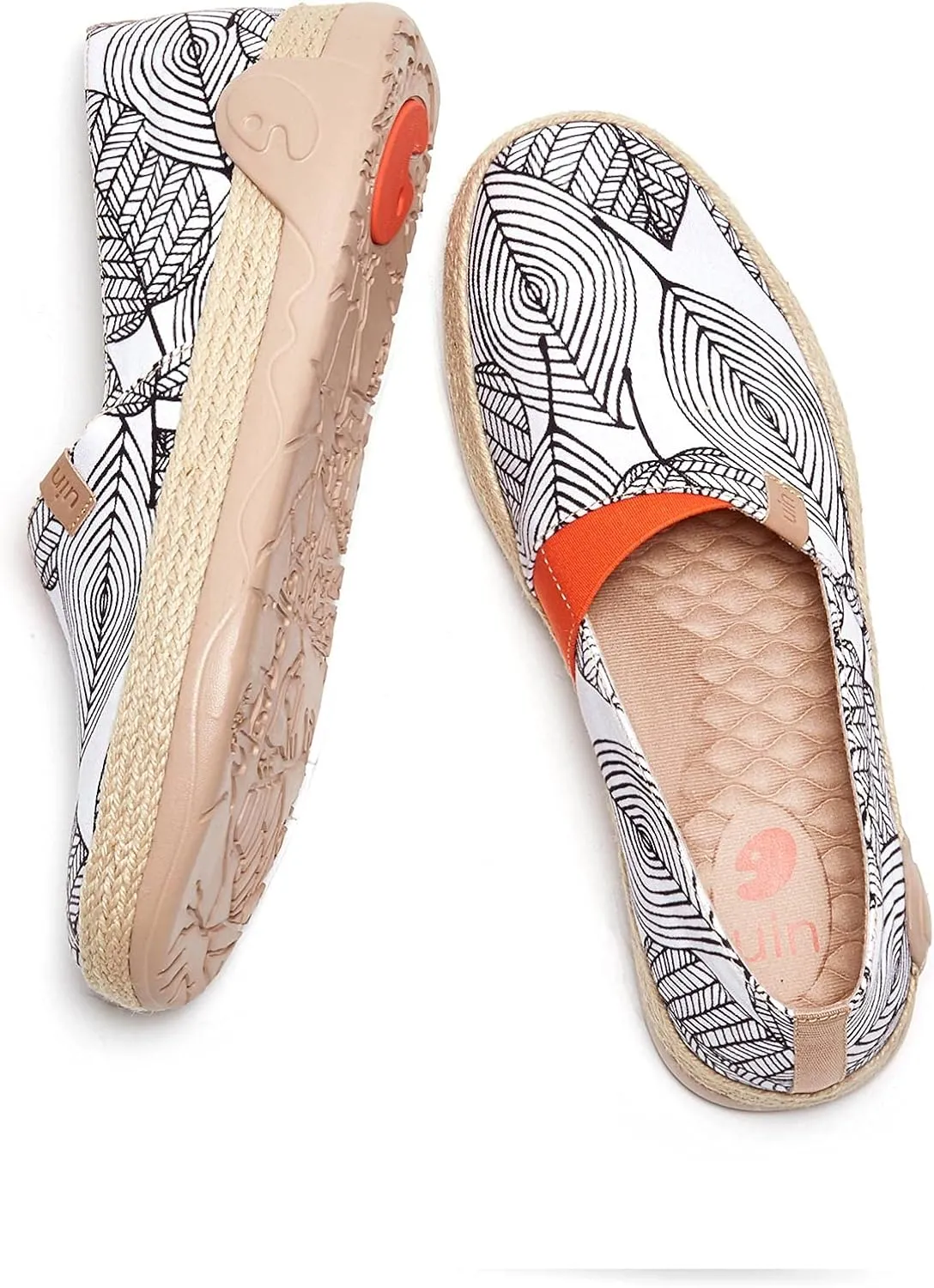 UIN Men's Espadrilles Slip OnsLightweight Walking Casual Loafers Comfortable Art Painted Travel Shoes Marbella Series