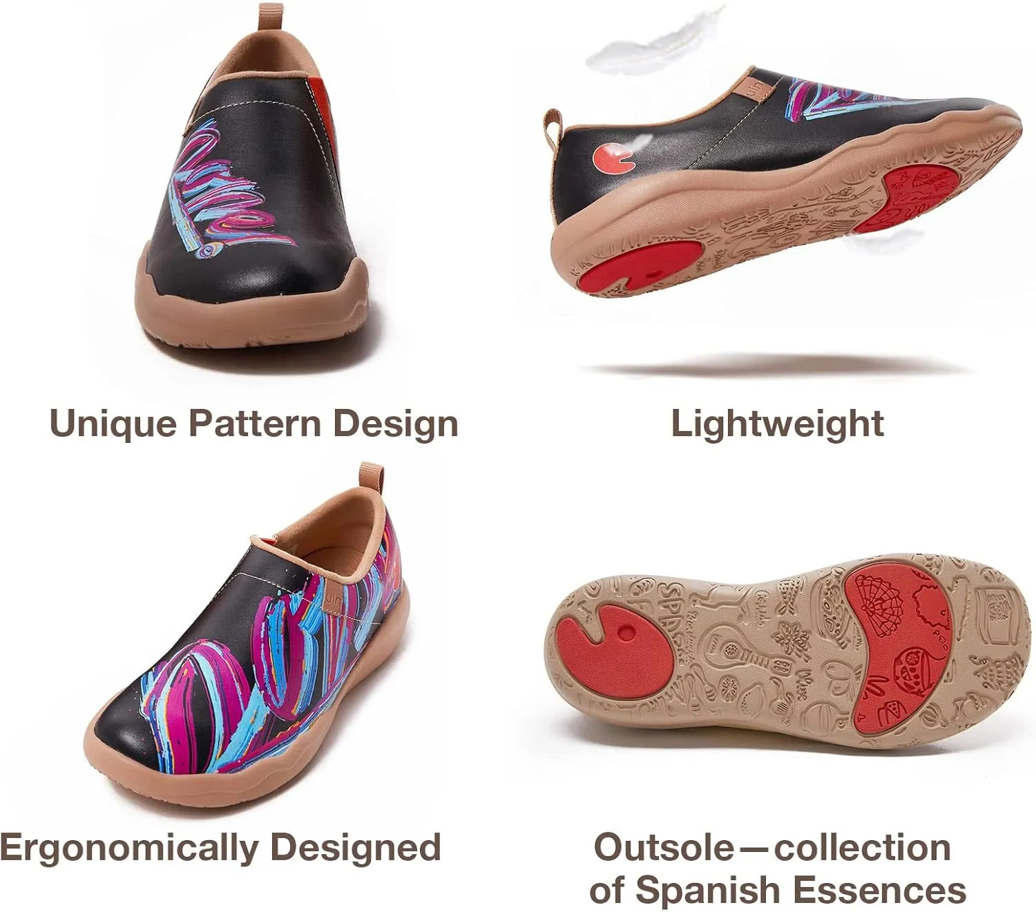 UIN Men's Walking Travel Shoes Slip On Microfiber Casual Loafers Lightweight Comfort Fashion Sneaker