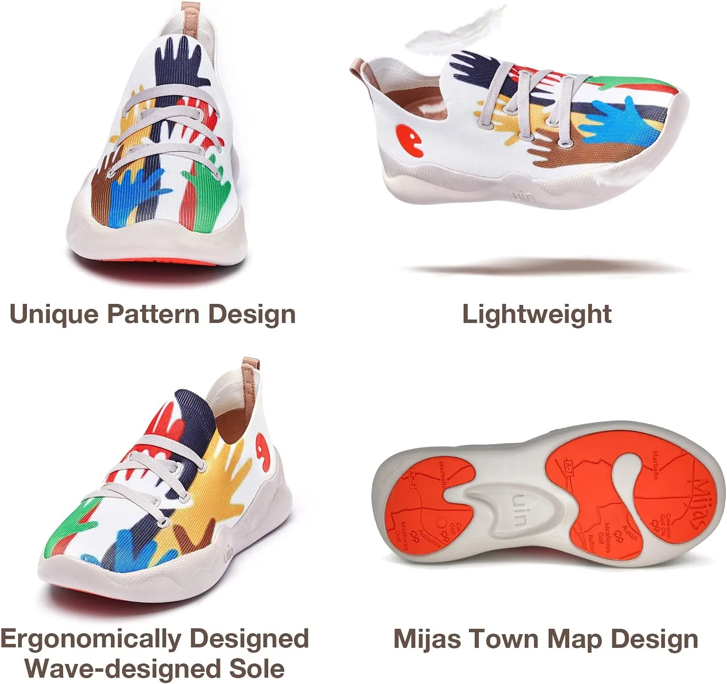 UIN Women's Fashion Sneakers Lightweight Walking Casual Slip Ons Comfortable Art Painted Athletic Travel Shoes