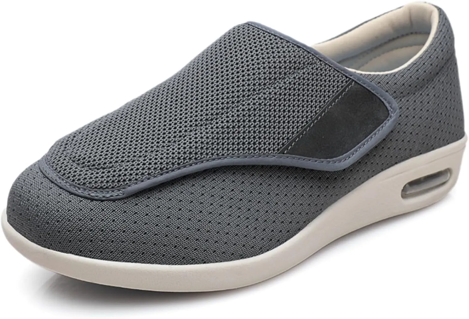 Unisex Comfort Walking Shoes for Seniors - Breathable Mesh Slip-Resistant with Adjustable Hook & Loop, Lightweight Cushioned Sole for Men Women