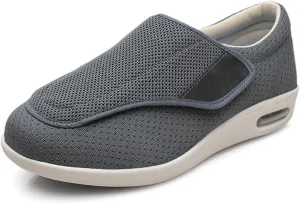 Unisex Comfort Walking Shoes for Seniors - Breathable Mesh Slip-Resistant with Adjustable Hook & Loop, Lightweight Cushioned Sole for Men Women