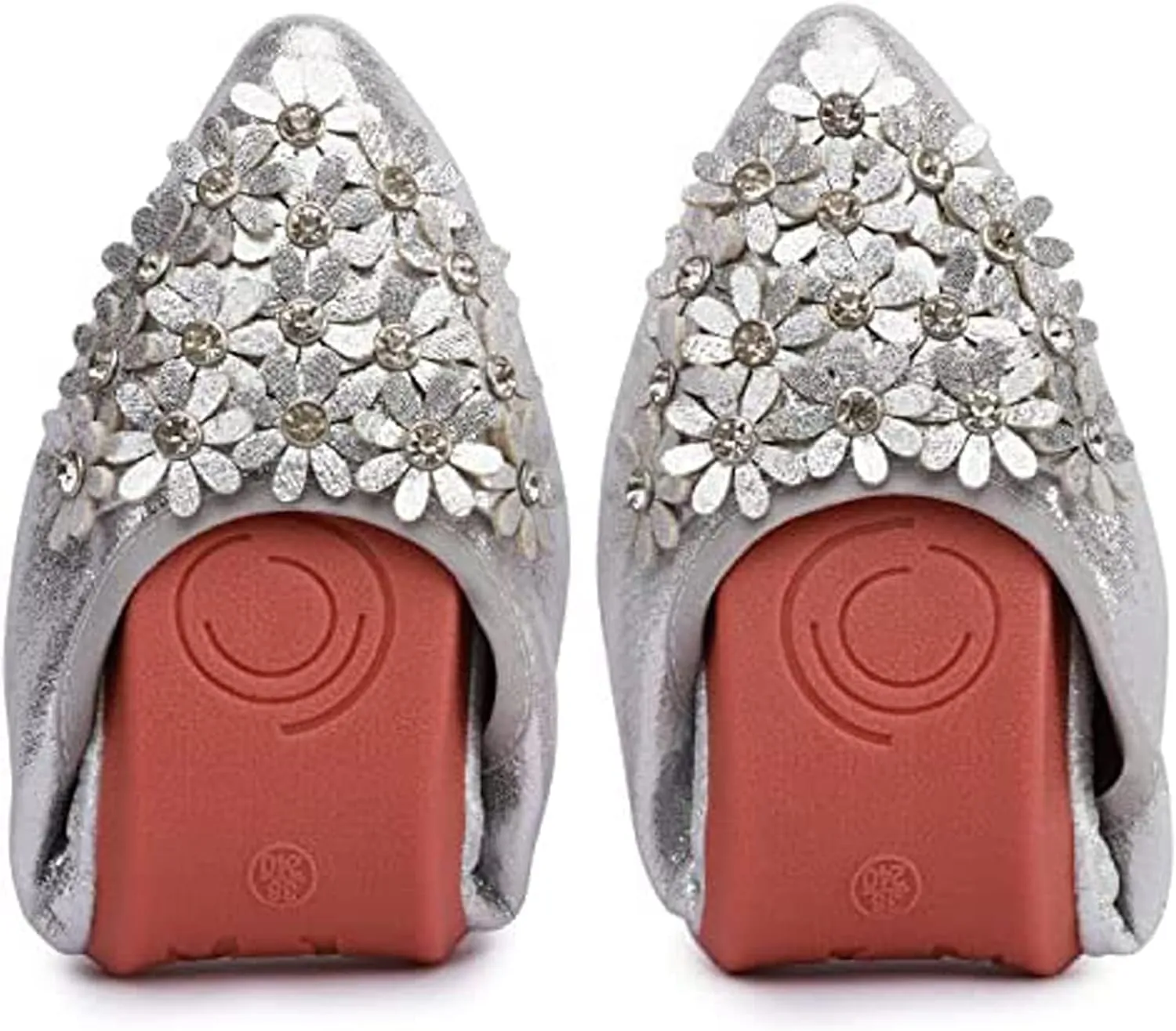 USANDY Women Ballet Flats Rhinestone Wedding Ballerina Shoes Foldable Sparkly Comfort Slip on Flat Shoes