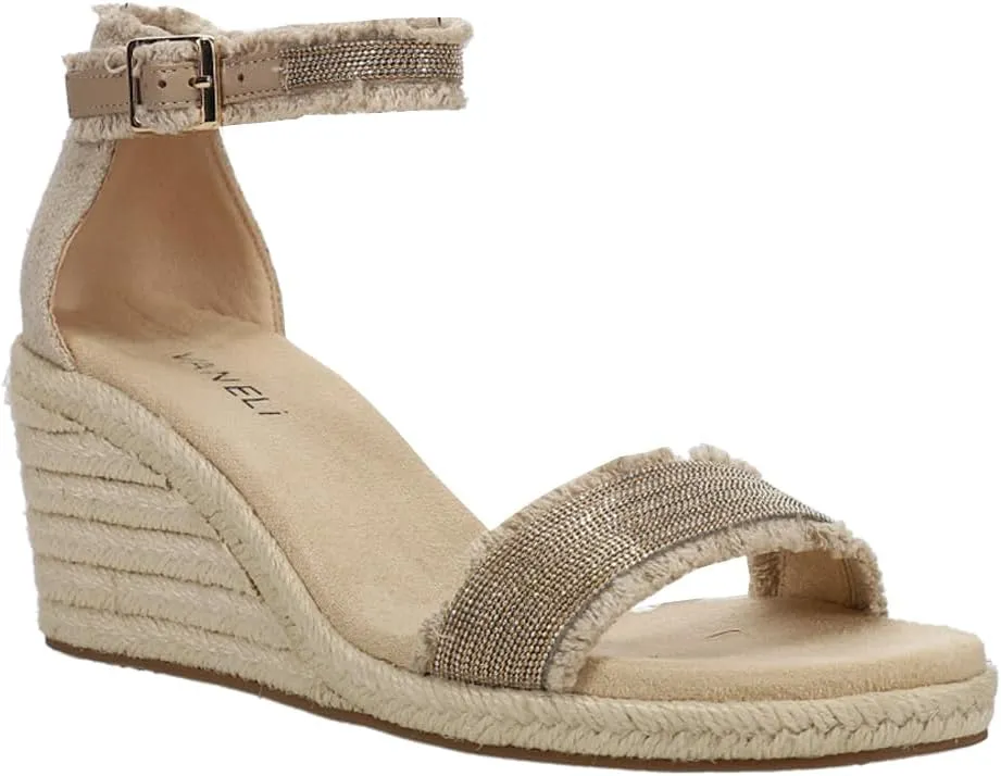 VANELi Womens Layry Ankle Strap Espadrille Casual Sandals Casual Mid Heel 2-3" - Beige