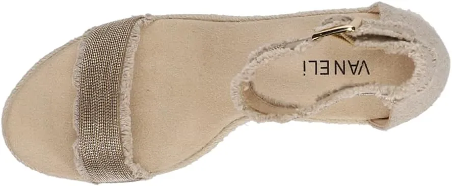 VANELi Womens Layry Ankle Strap Espadrille Casual Sandals Casual Mid Heel 2-3" - Beige