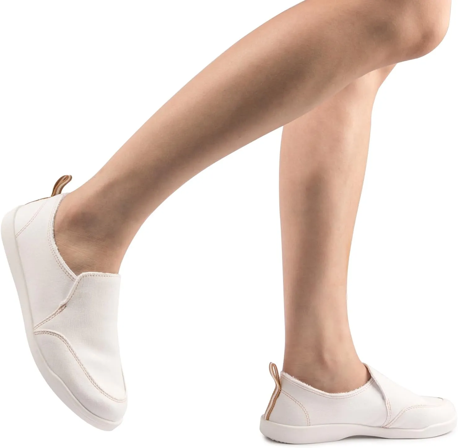 Vanessa Women's Slip On Canvas Sneakers with Arch Support Insoles Low Top Casual Walking Shoes Comfy Fashion Loafers