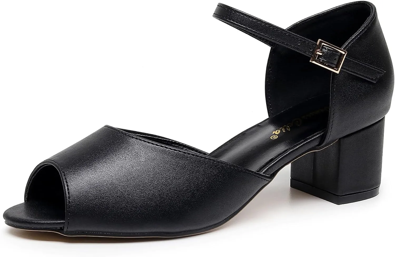 VenusCelia Women's Easy Going Strap Pump Chunky Heeled Sandal