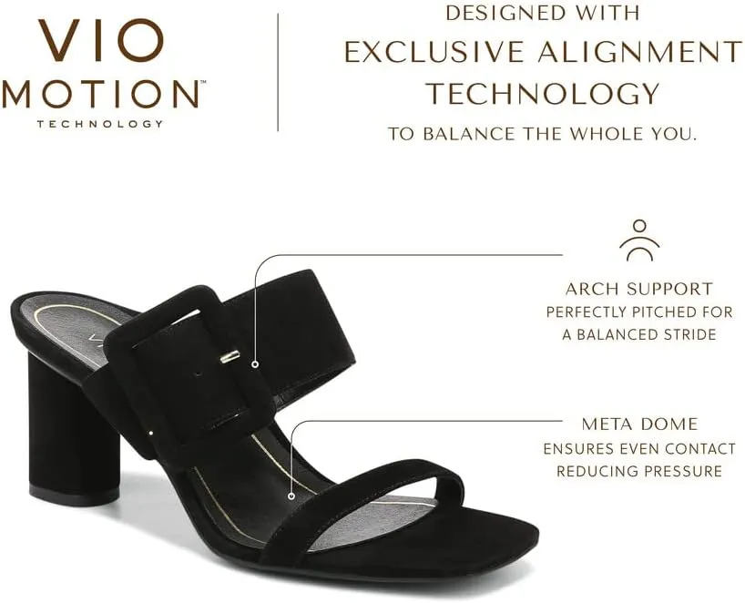Vionic Women's Garnet Brookell Round Heel Mule - Supportive Adjustable Strap Sandals That Includes an Orthotic Insole and Cushioned Outsole for Arch Support, Medium Fit, Sizes 5-11