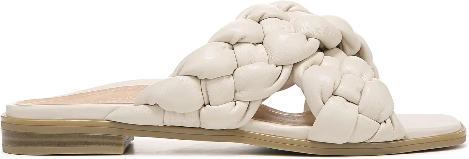 Vionic Women's Poppy Braided Vio-Motion Insole Slide Sandal- Supportive Dressy Flat Sandals That Includes an Orthotic Insole and Cushioned Outsole for Arch Support, Medium and Wide Fit, Sizes 5-11