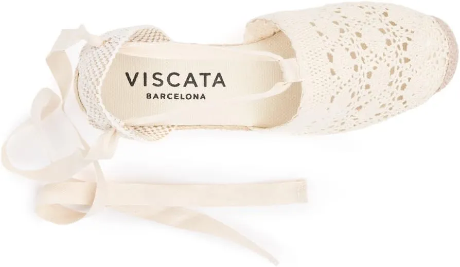 VISCATA Escala Espadrille Canvas Wedges with Sleek Ankle Laces Women's Lace Up Shoes Handmade in Spain Organic Cotton Canvas and 100% Natural Jute Midsole for All Occasions