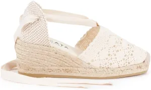 VISCATA Escala Espadrille Canvas Wedges with Sleek Ankle Laces Women's Lace Up Shoes Handmade in Spain Organic Cotton Canvas and 100% Natural Jute Midsole for All Occasions