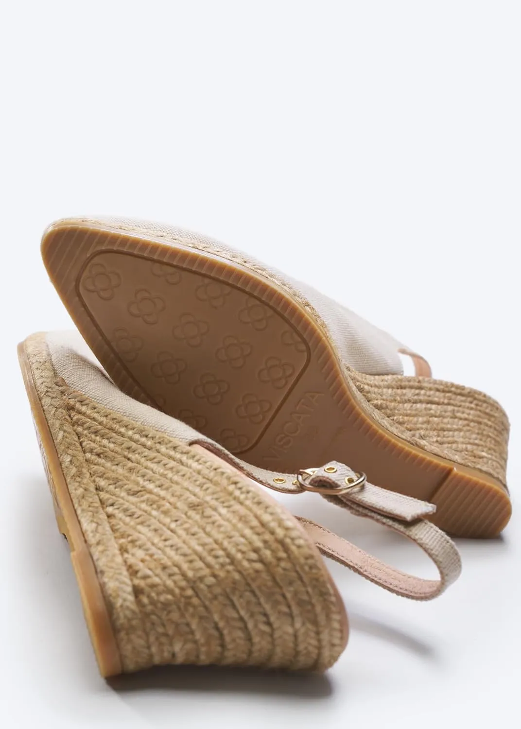 VISCATA Palomera Women's Sandals Espadrille Canvas Slingback Buckle Wedges