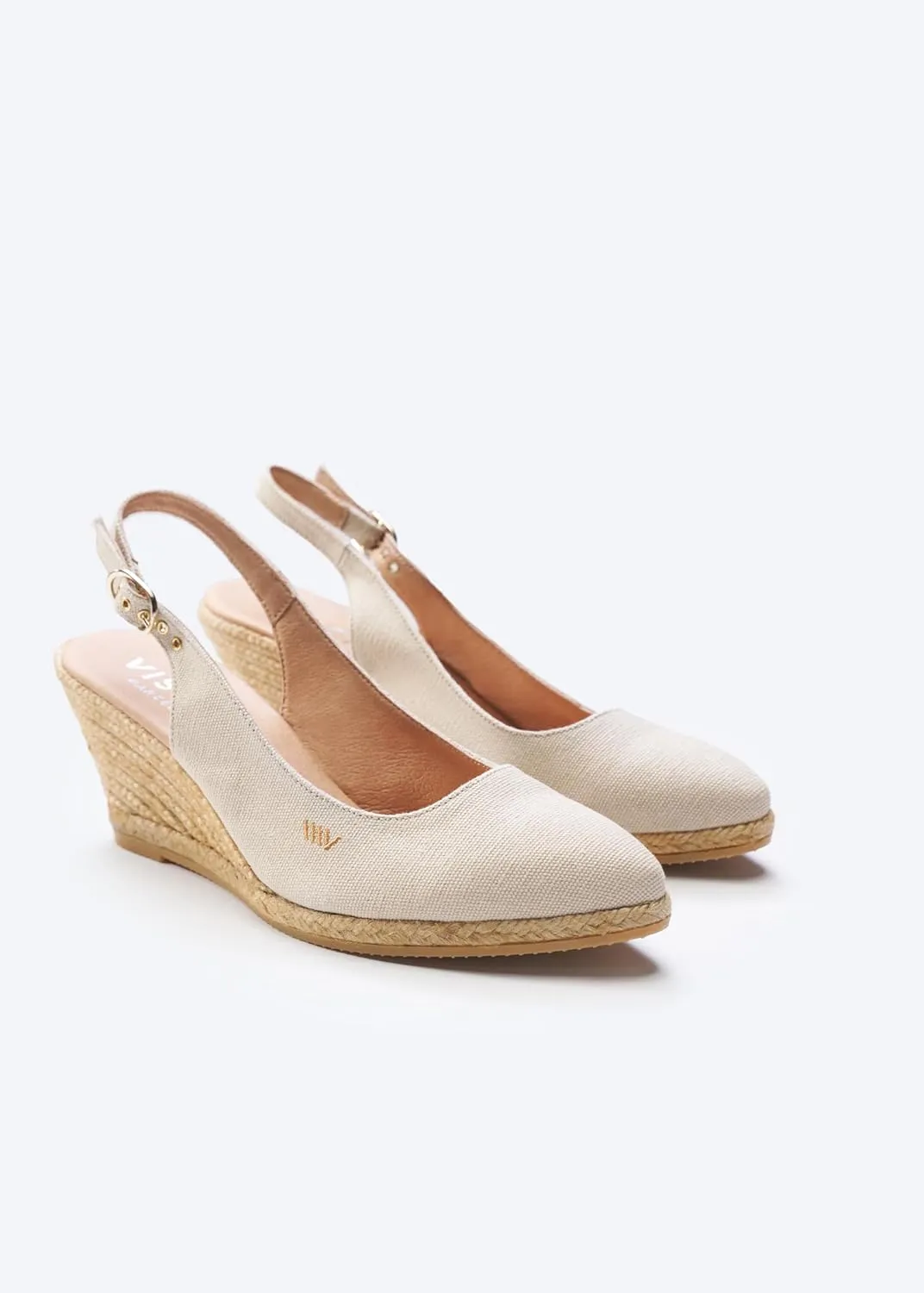 VISCATA Palomera Women's Sandals Espadrille Canvas Slingback Buckle Wedges