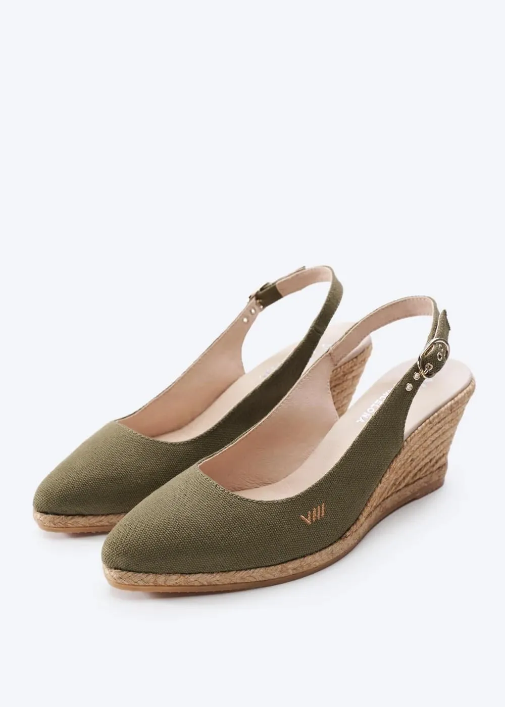 VISCATA Palomera Women's Sandals Espadrille Canvas Slingback Buckle Wedges