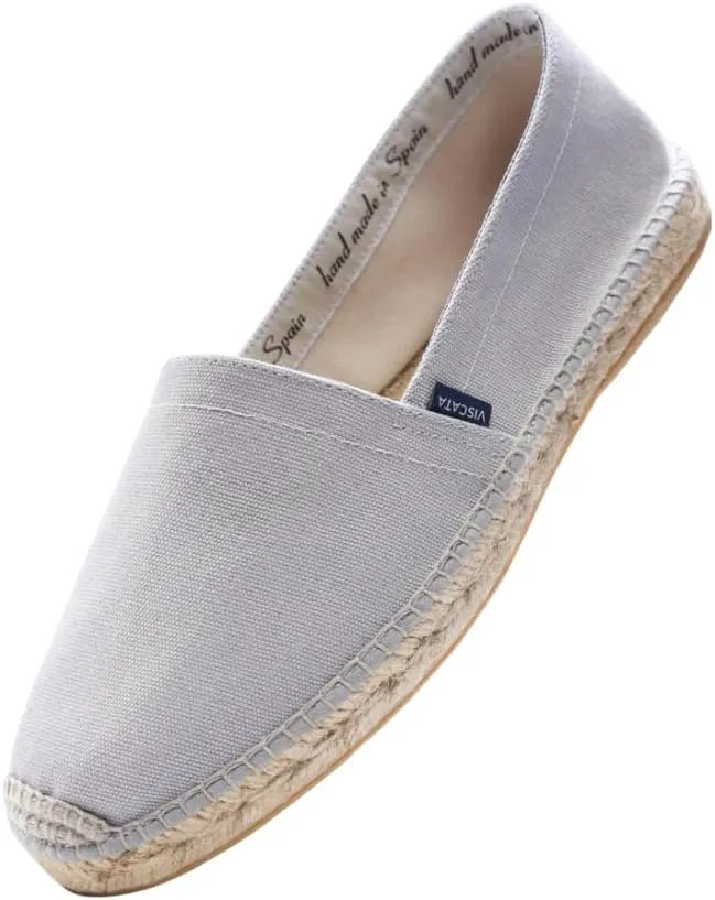 VISCATA Sitges Espadrille Canvas Spain Handmade Men's Shoes with Breathable Organic Cotton Canvas 100% Natural Jute Midsole and Durable Rubber Sole for All Casual Occasions