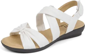 VJH confort Women’s Flat Sandals Comfortable Criss-Cross Bow Dressy Soft Straps Slip-on Flexible Summer Walking Sandals