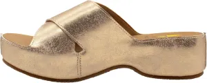 VOLATILE Womens Edith Metallic Platform Slide Casual Sandals Casual Low Heel 1-2" - Gold