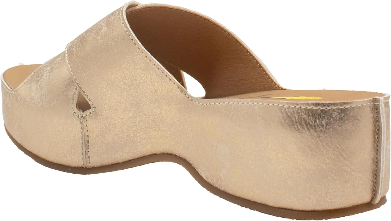 VOLATILE Womens Edith Metallic Platform Slide Casual Sandals Casual Low Heel 1-2" - Gold