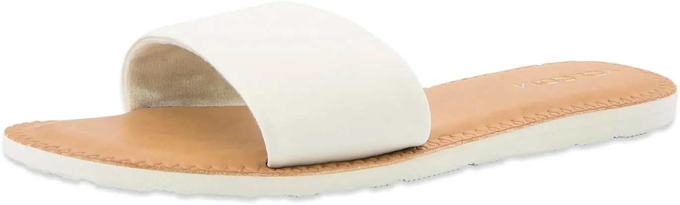 Volcom Women's Simple Synthetic Leather Strap Slide Sandal