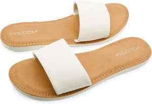 Volcom Women's Simple Synthetic Leather Strap Slide Sandal