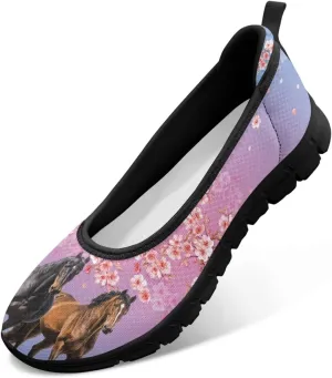 Walking Loafers Sneakers Horse Flats Womens Low Cut Shoes Casual Workout Office Comfort Low Cut Shoe Lightweight Mesh Athletic Sneaker