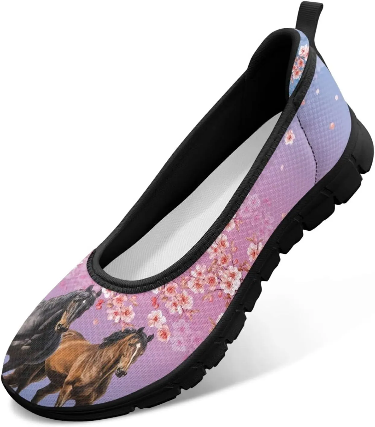 Walking Loafers Sneakers Horse Flats Womens Low Cut Shoes Casual Workout Office Comfort Low Cut Shoe Lightweight Mesh Athletic Sneaker