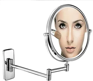 Wall Mounted Makeup Mirror with Magnification, Makeup Mirror for Bathroom, Two-Sided Extendable, 360 Degree Swivel, Extendable Arm, No Light, for Girls