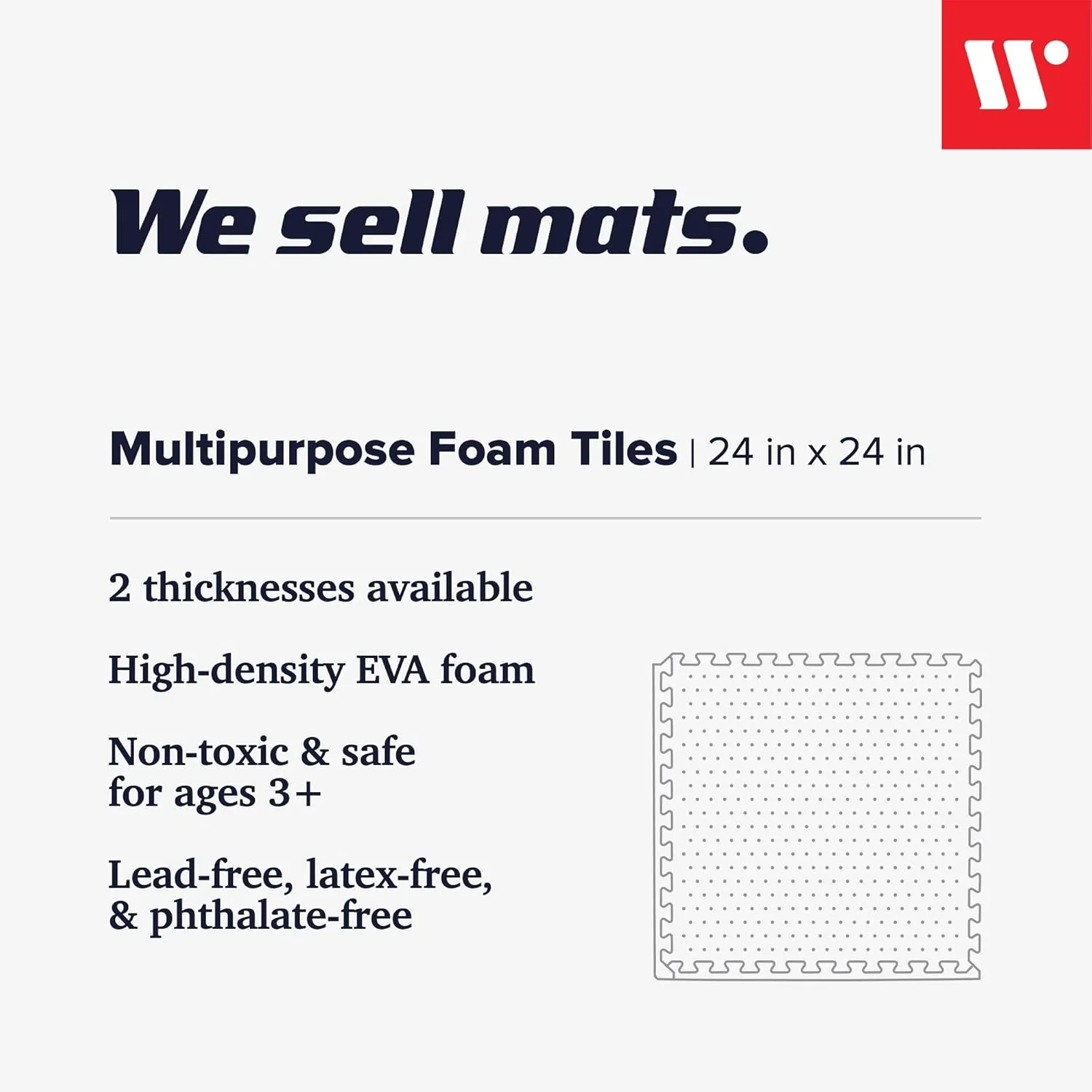 We Sell Mats 3/8 Inch Thick Multipurpose Exercise Floor Mat