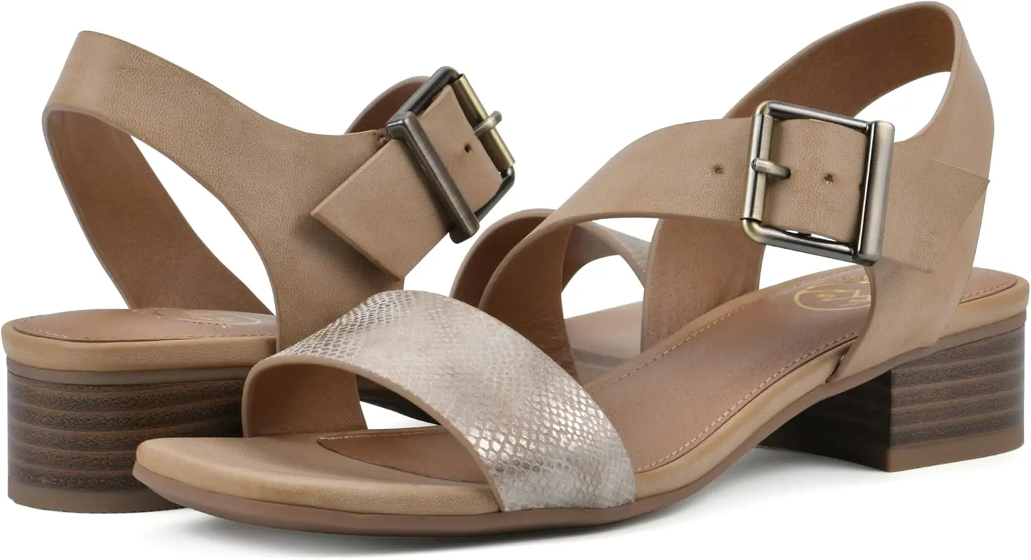 WHITE MOUNTAIN Women's Albatas Low Block Heel Sandal