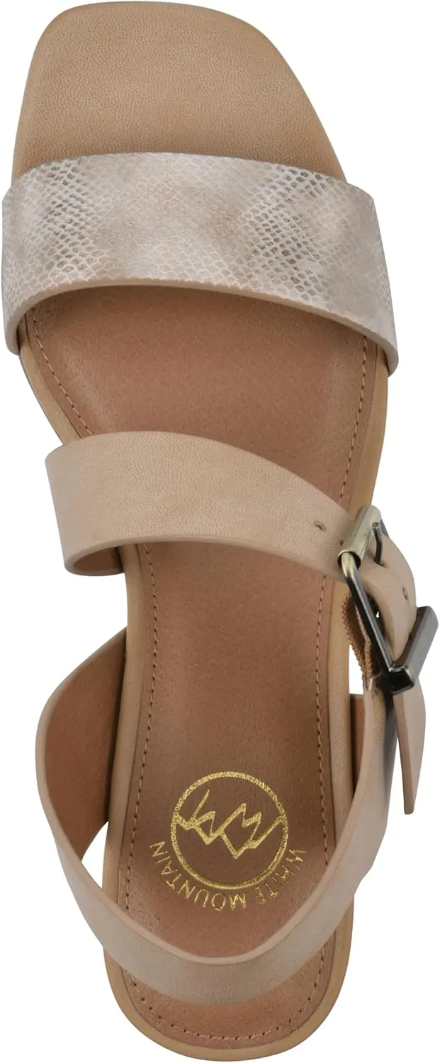 WHITE MOUNTAIN Women's Albatas Low Block Heel Sandal