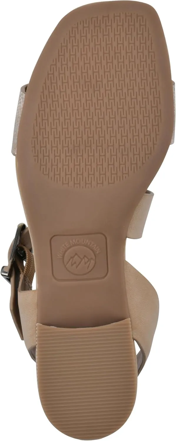 WHITE MOUNTAIN Women's Albatas Low Block Heel Sandal