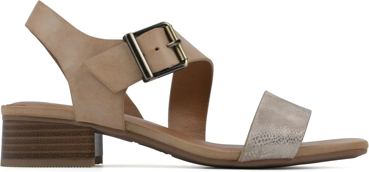 WHITE MOUNTAIN Women's Albatas Low Block Heel Sandal