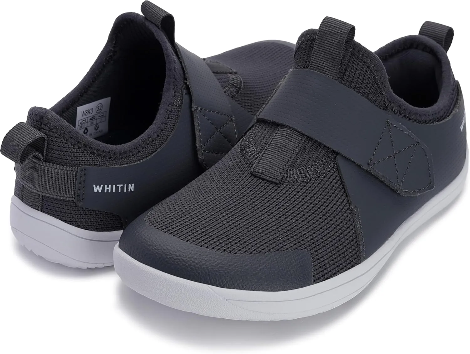 WHITIN Little/Big Kid Wide Width Barefoot Shoes | Boys/Girls Minimalist Elastic Opening Sneakers | Flexible- Zero Drop Sole